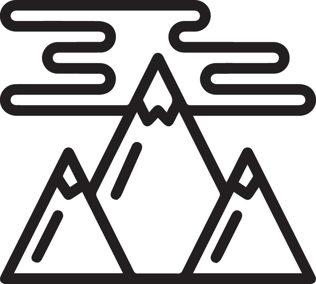 Mountain line icon illustration vector