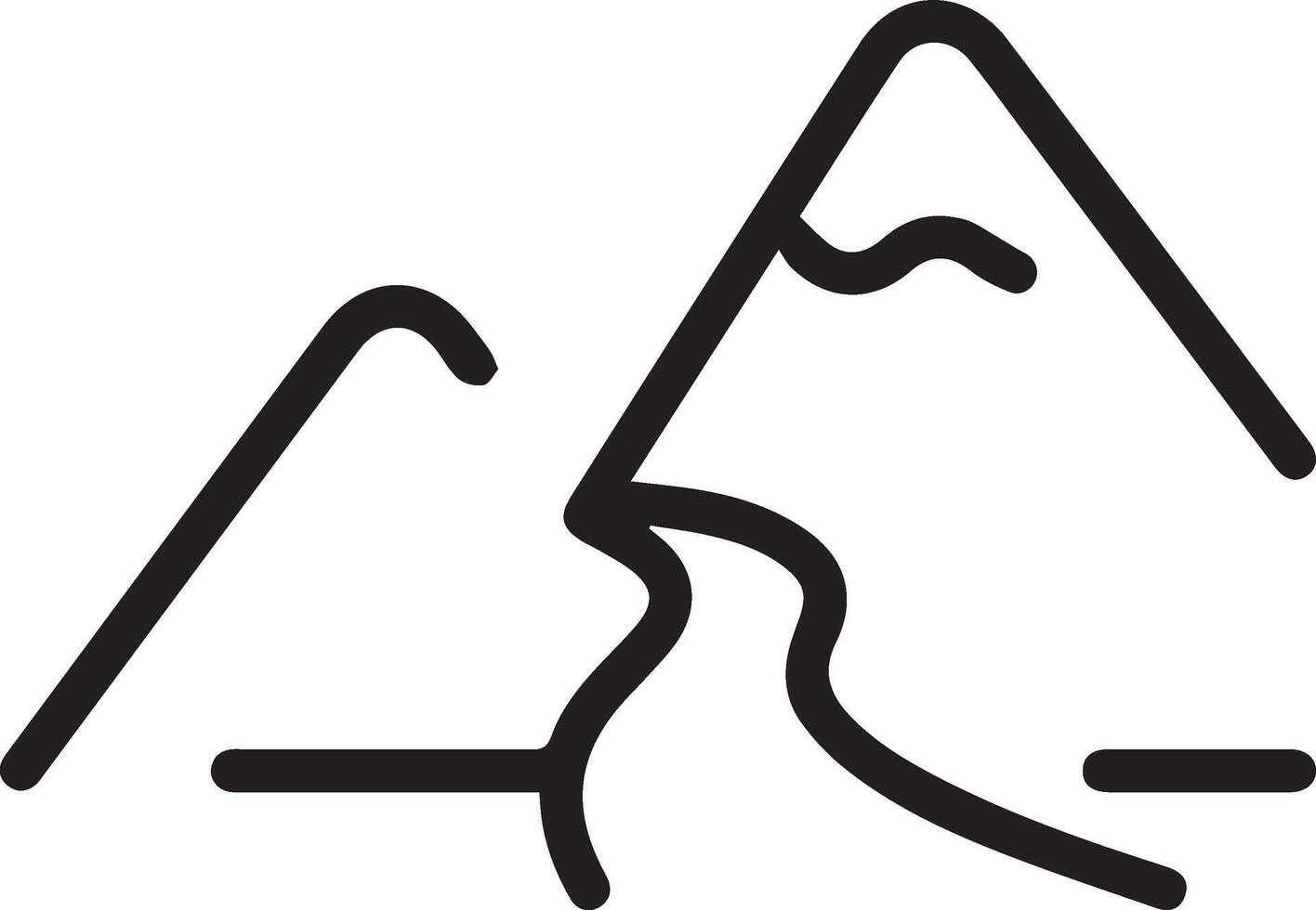A mountain range with a river running through it vector