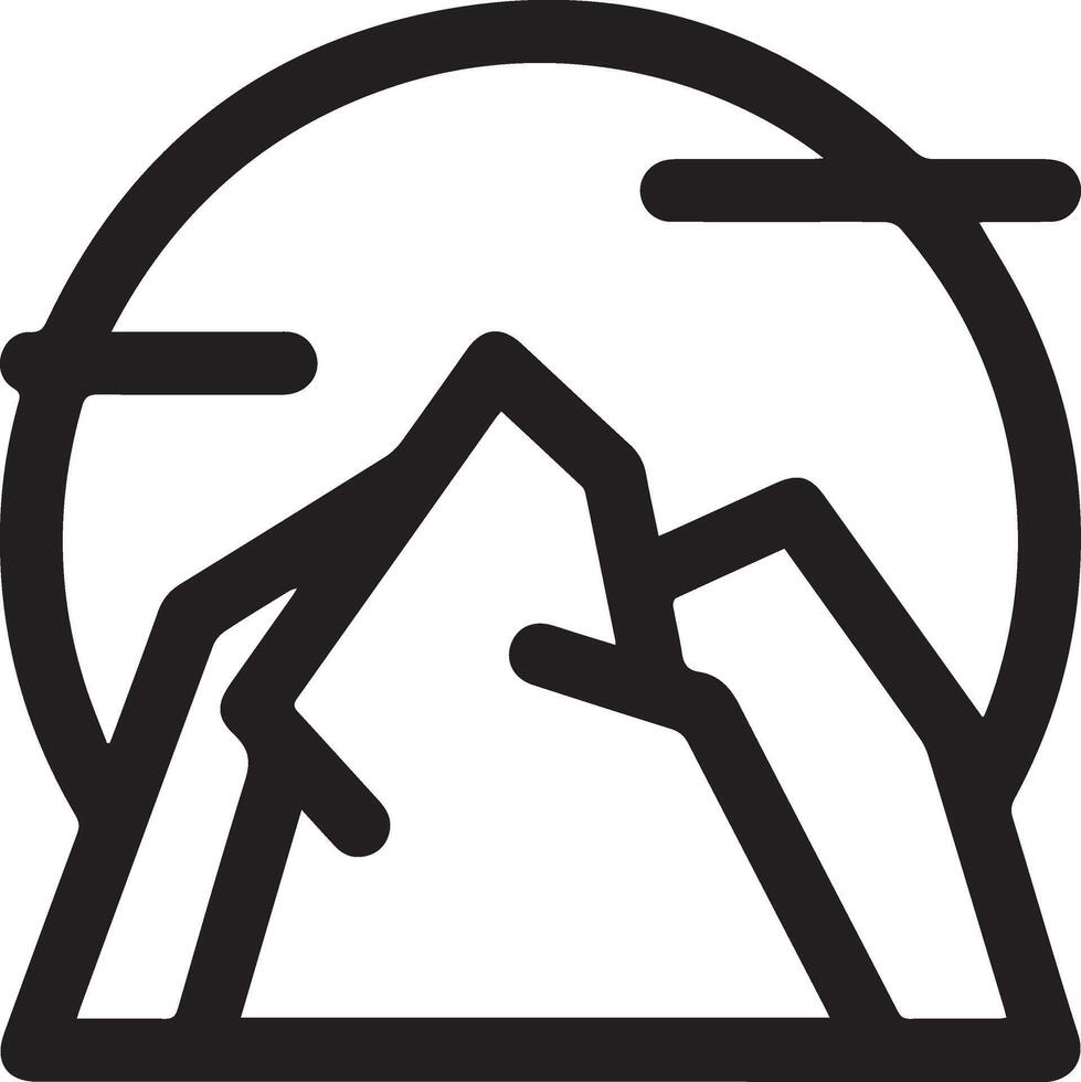 A black and white mountain icon vector