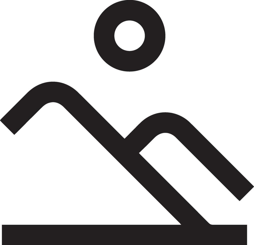 A black and white logo of a person on a slope vector