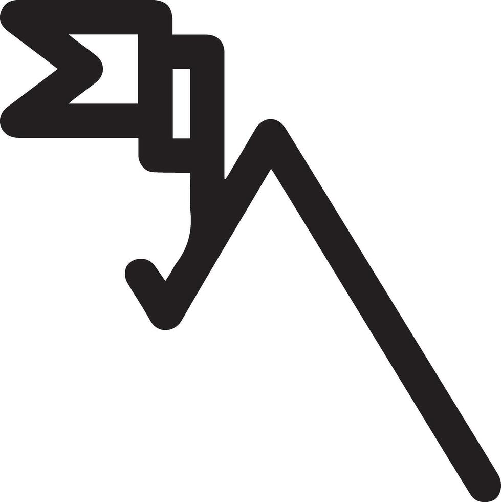 A black and white icon of a man holding a flag vector