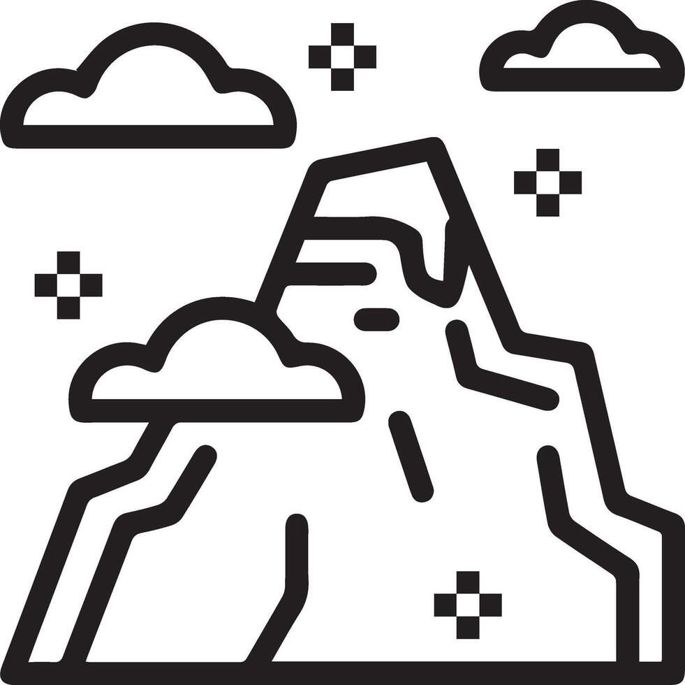 A mountain with clouds and a cloud in the sky vector