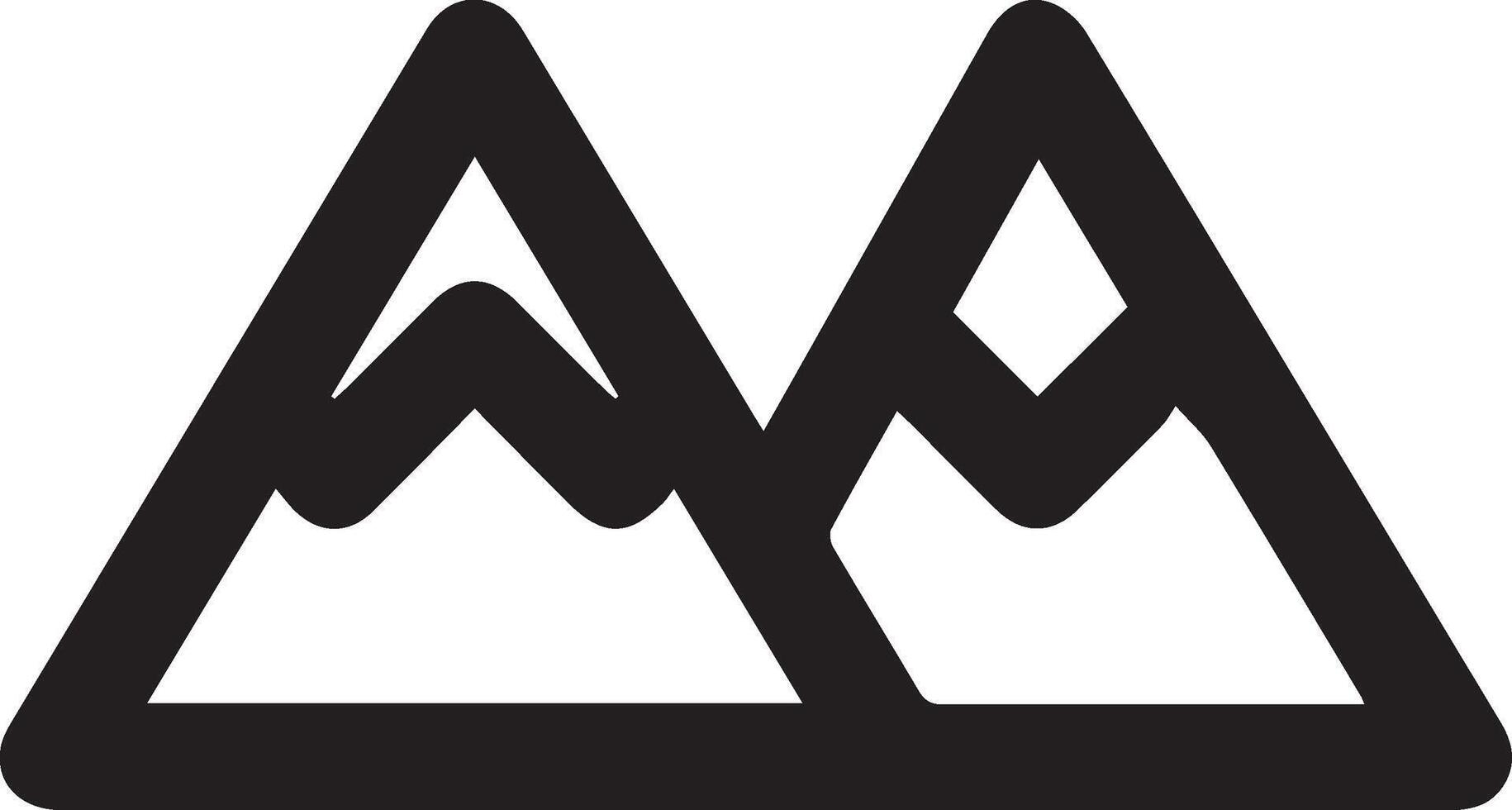 A black and white mountain icon vector