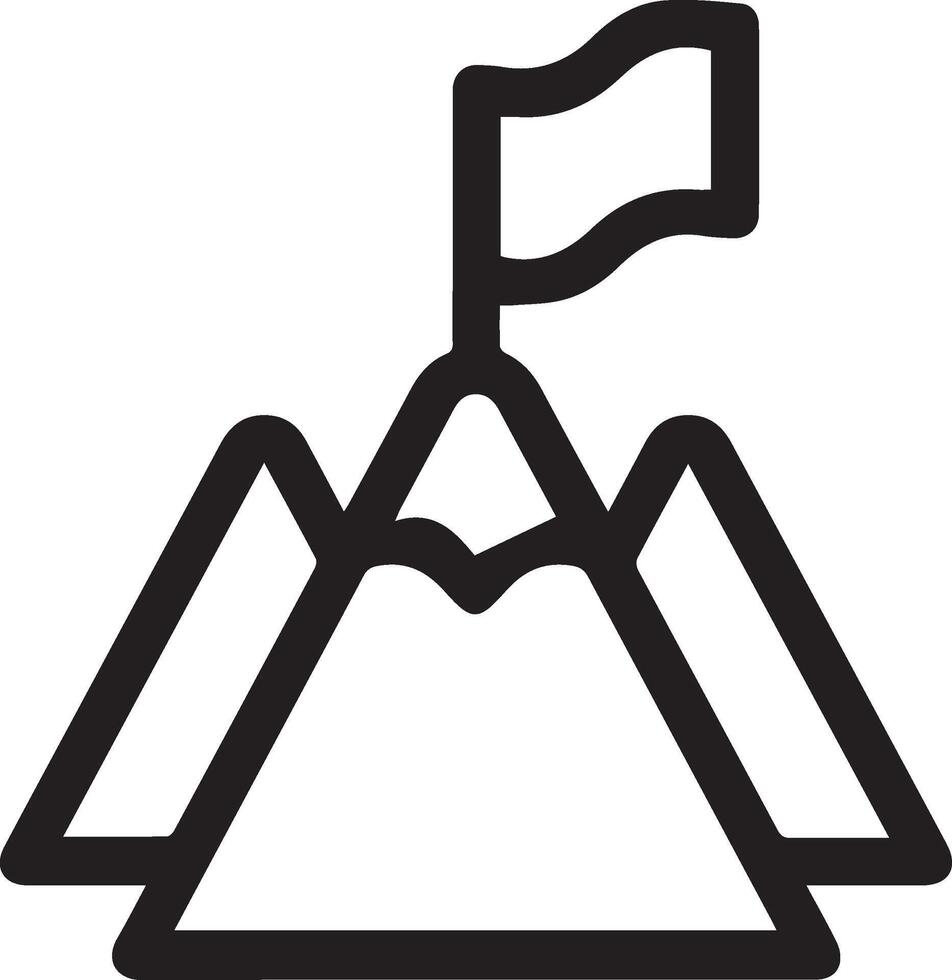 Mountain with flag icon illustration image vector