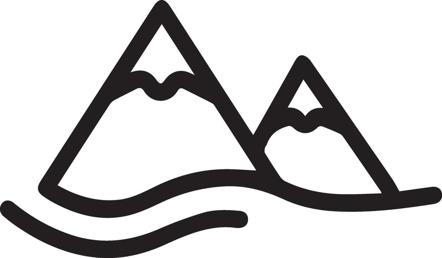 A black and white mountain icon vector