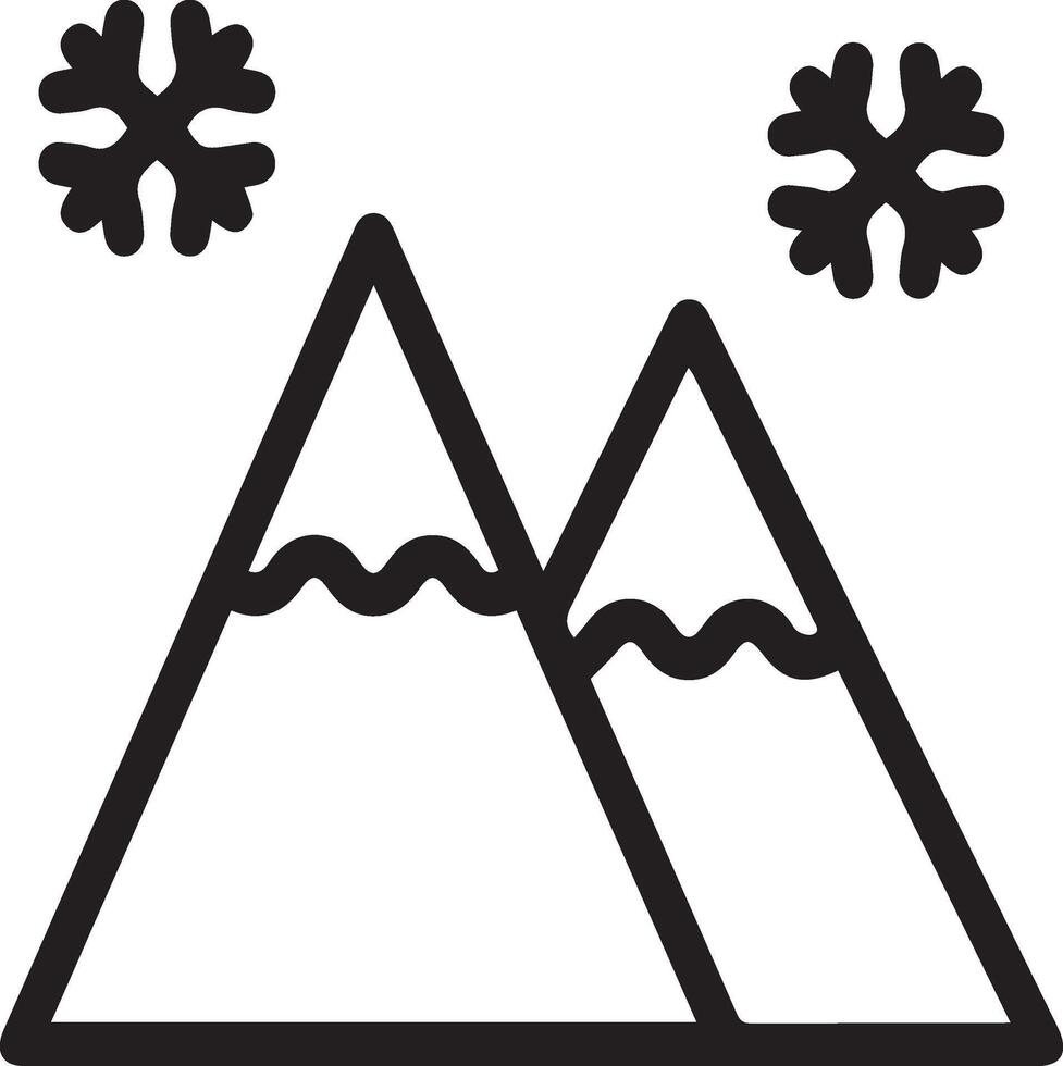 Winter icon with snowflakes and mountains vector