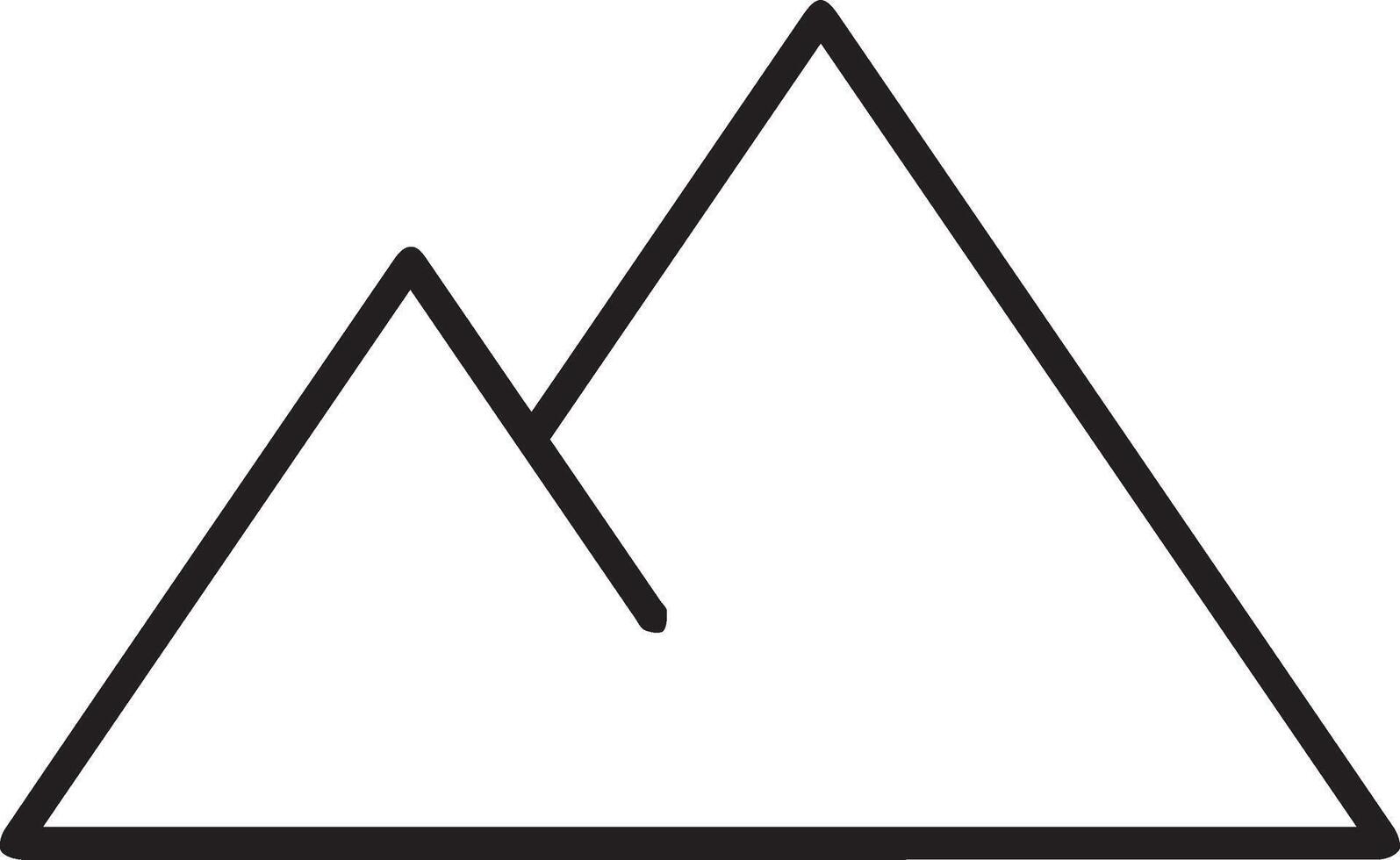 A mountain icon with a triangle shape vector