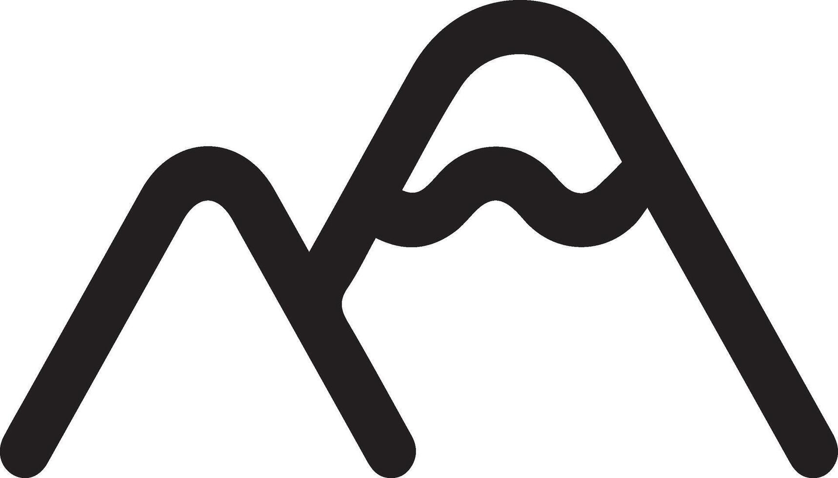 A mountain logo with a wave shape vector