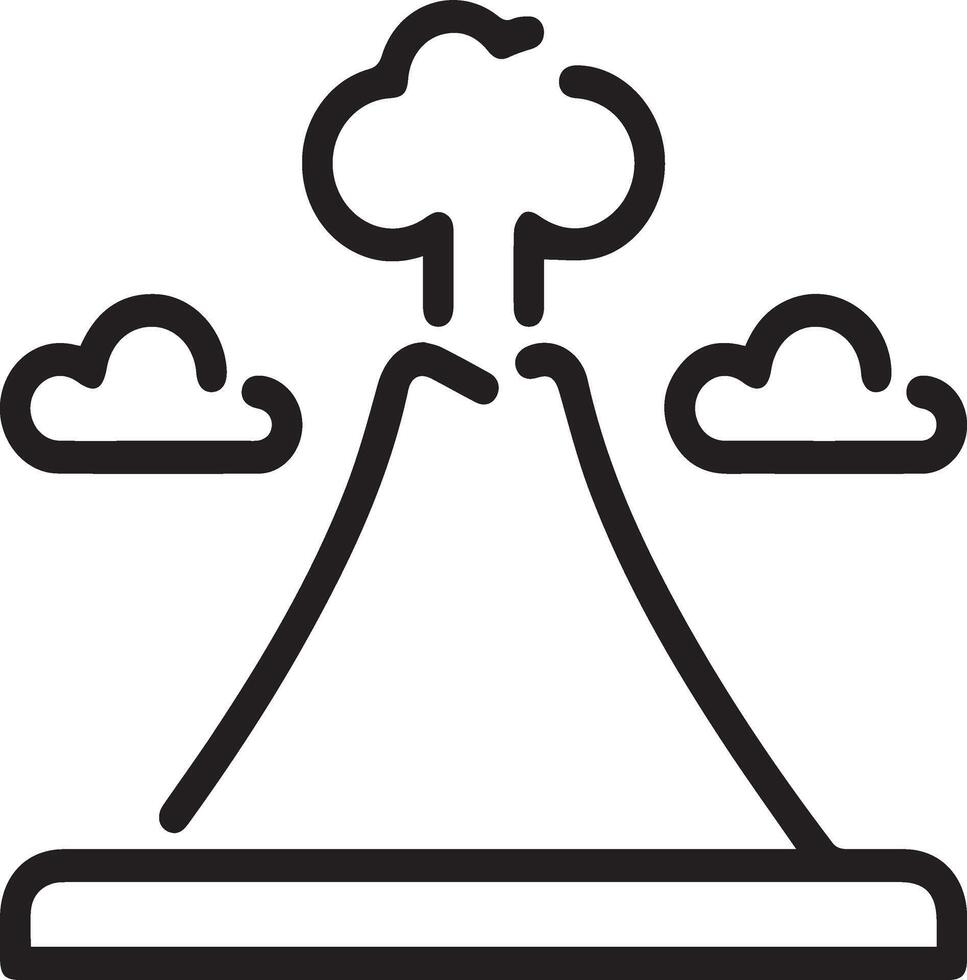 Volcano mountain icon illustration vector