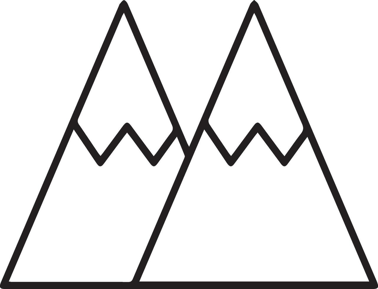Mountain peaks icon illustration vector