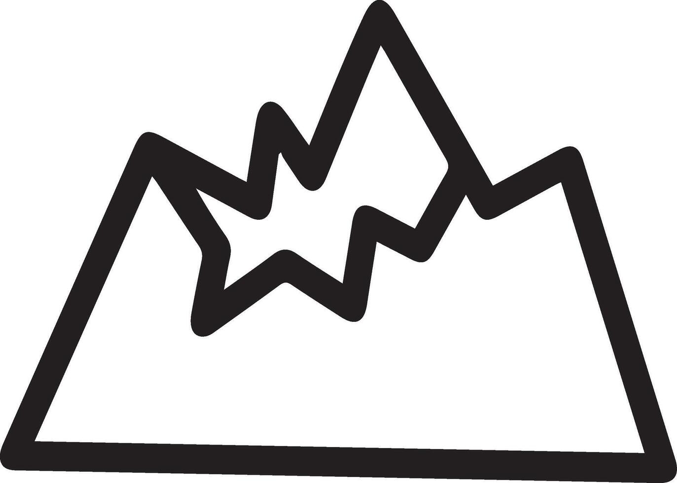 A black and white mountain icon vector