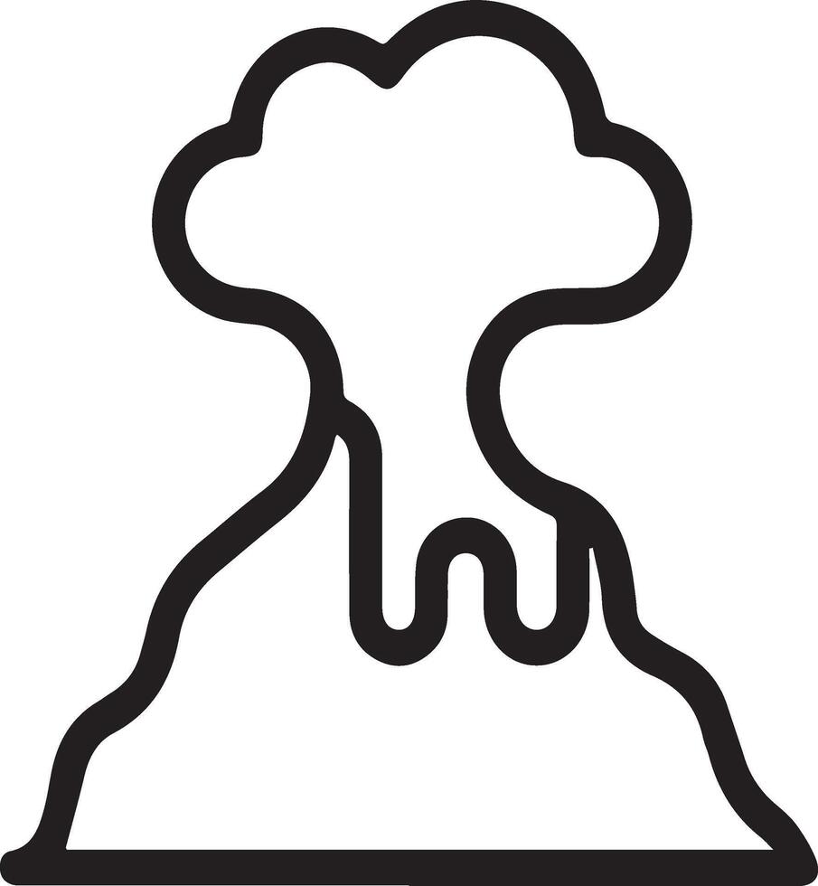 Volcano mountain clipart icon illustration vector