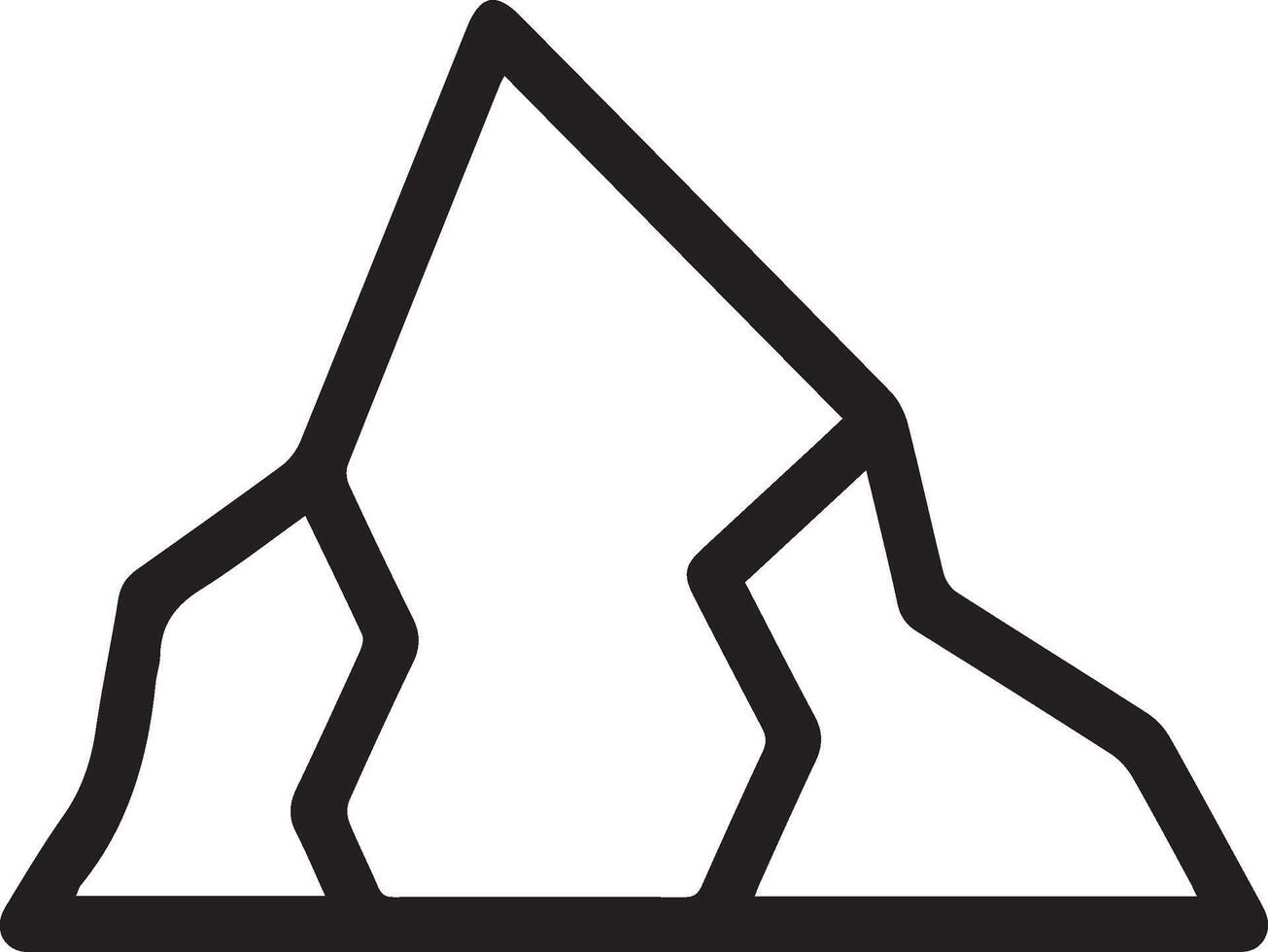 A black and white illustration of a mountain vector