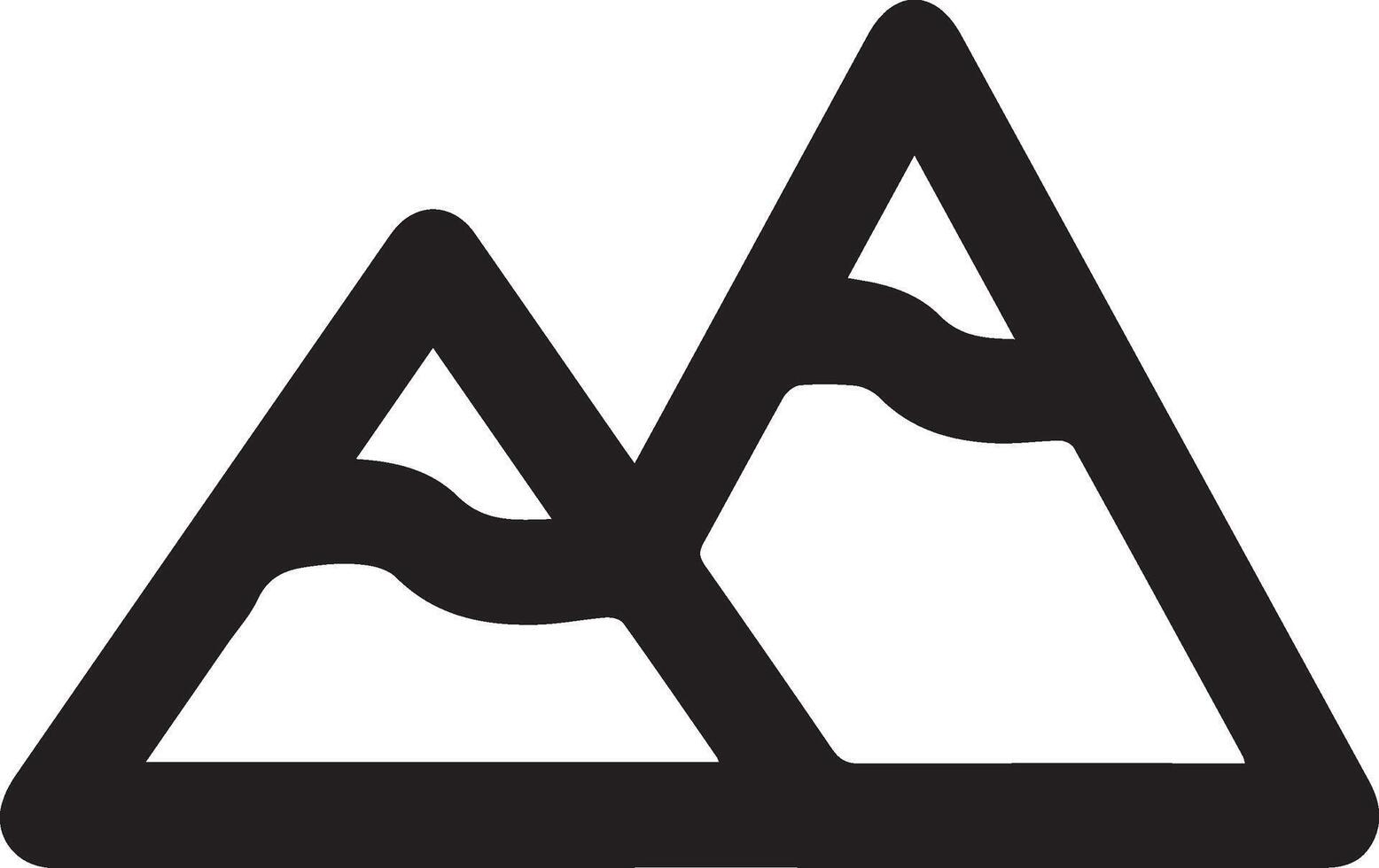 A black and white mountain icon vector