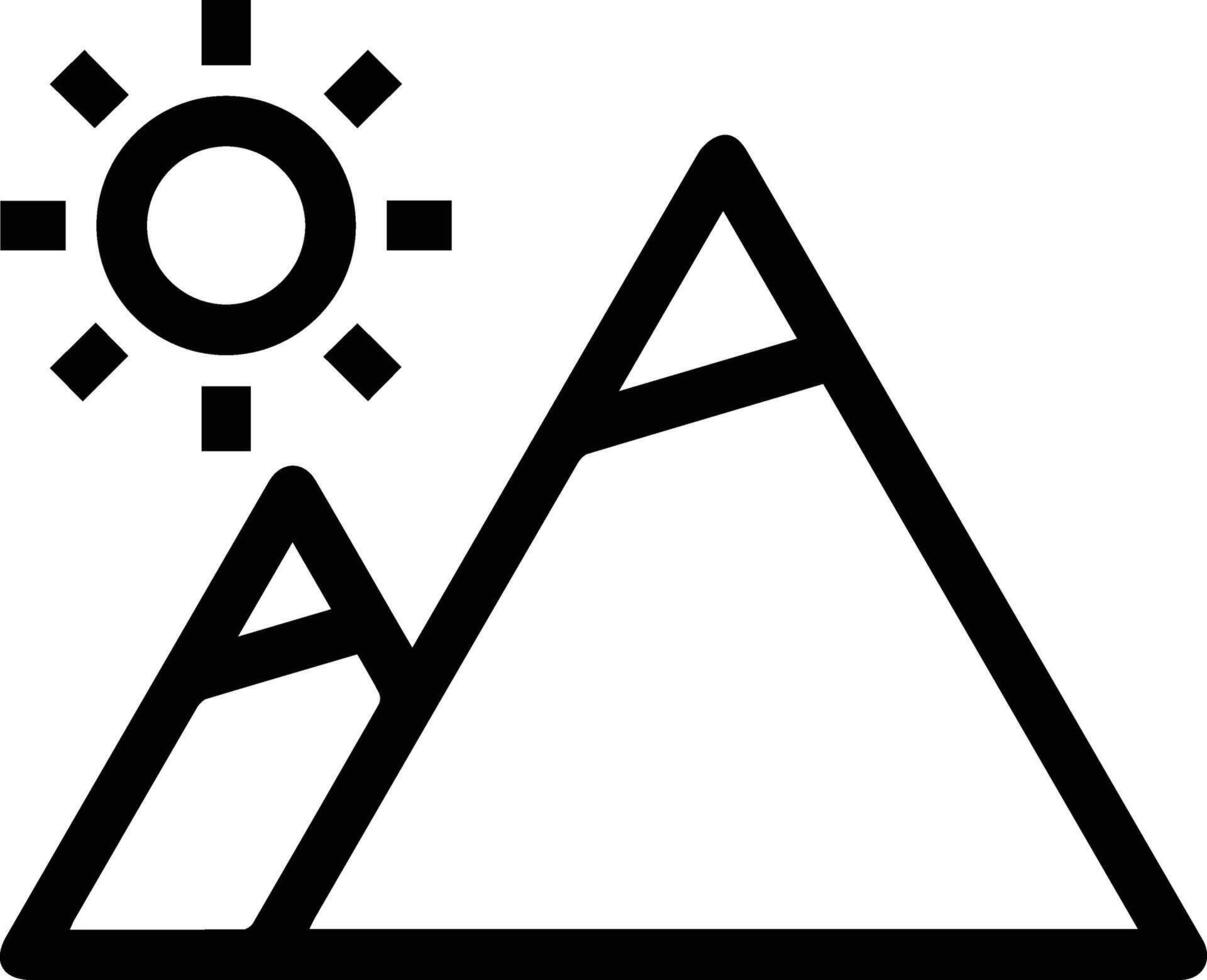 A mountain with sun and mountains illustration vector