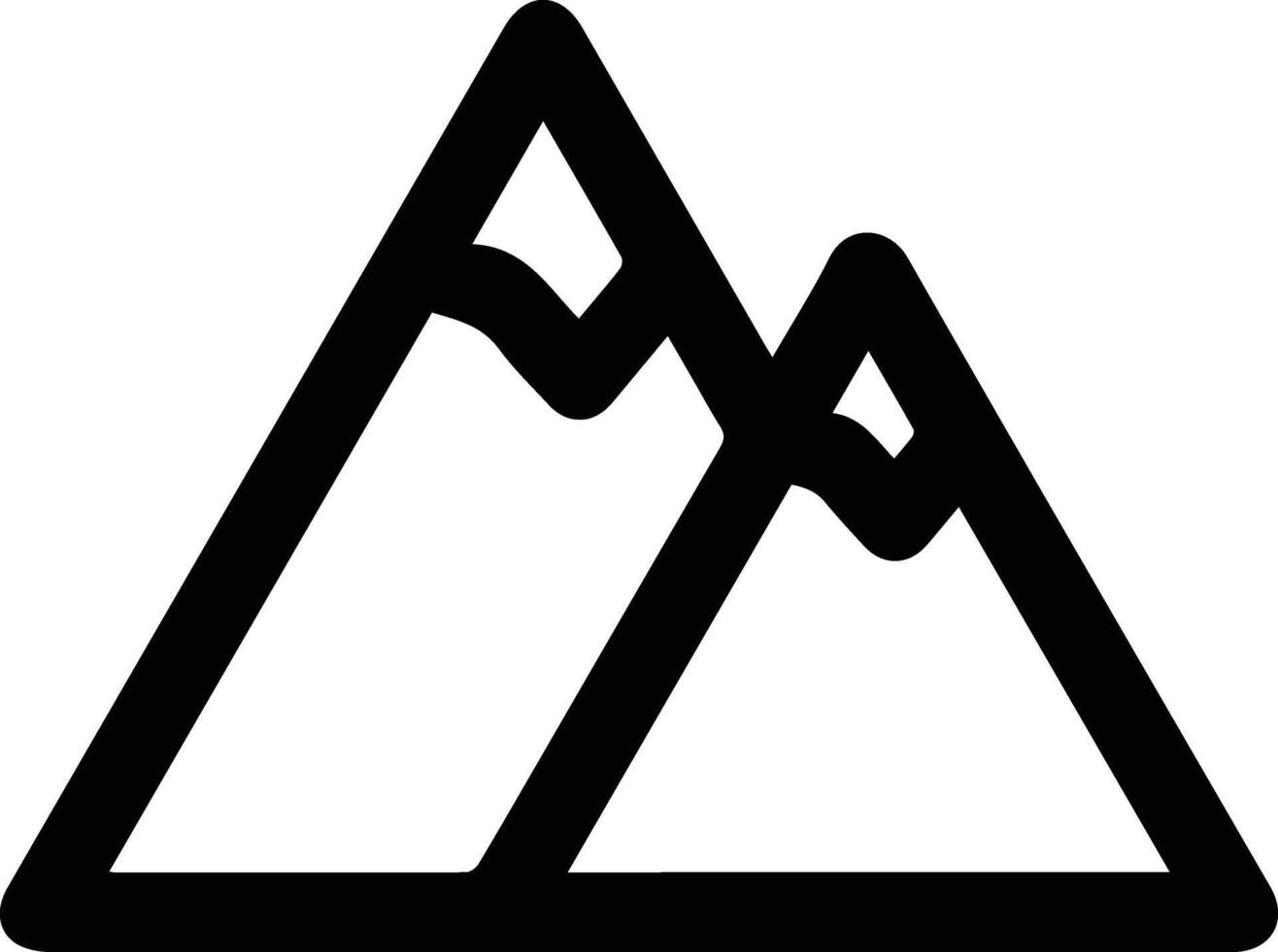 A black and white mountain icon vector