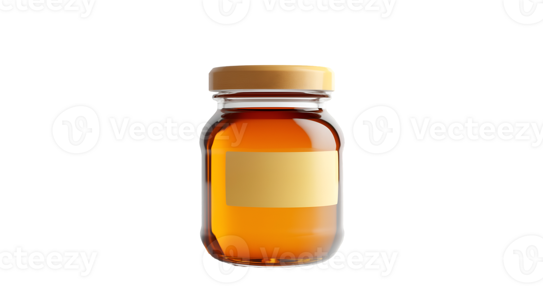 Honey Jar with Blank Label, Isolated on Transparent Background png