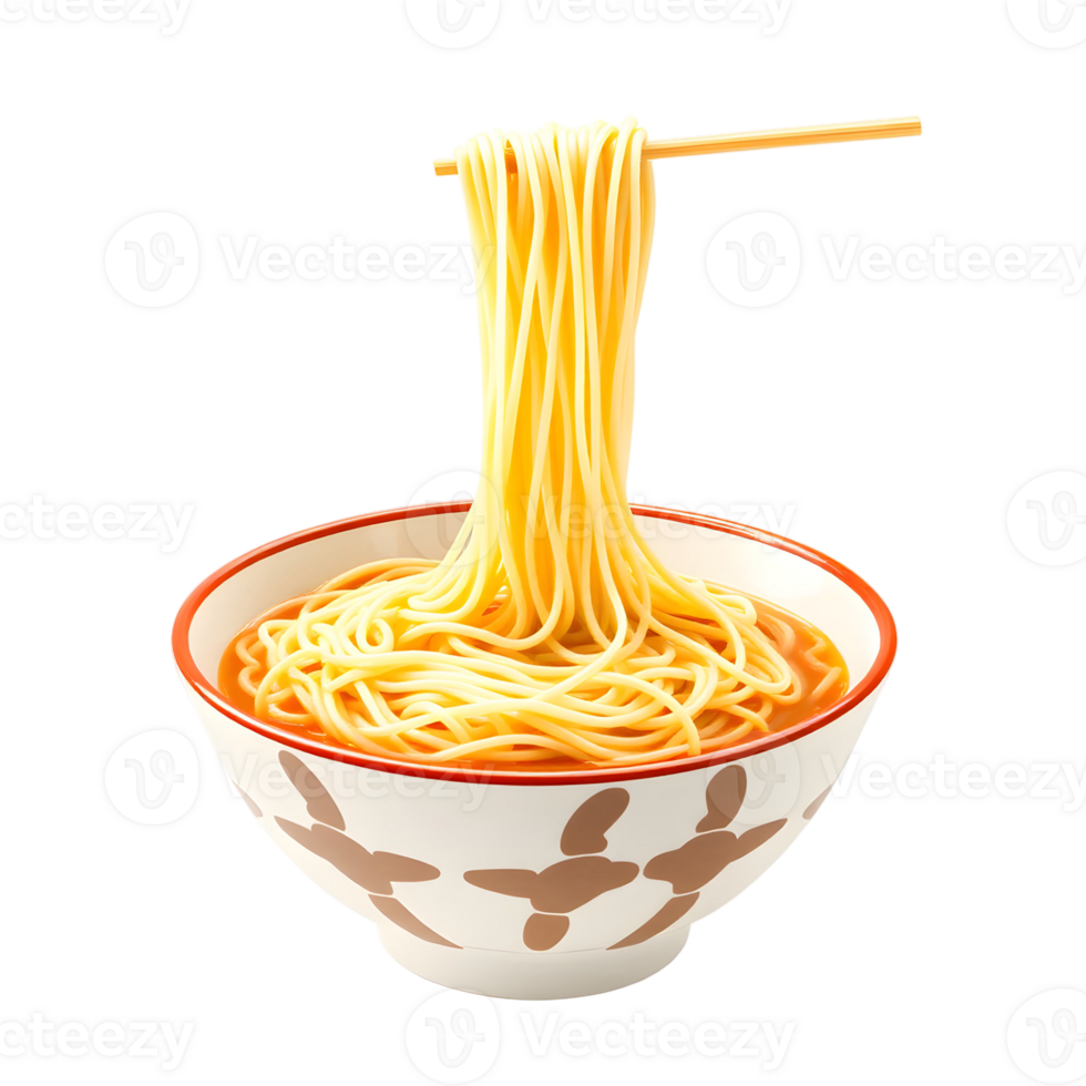 A bowl of noodles with chopsticks in it png