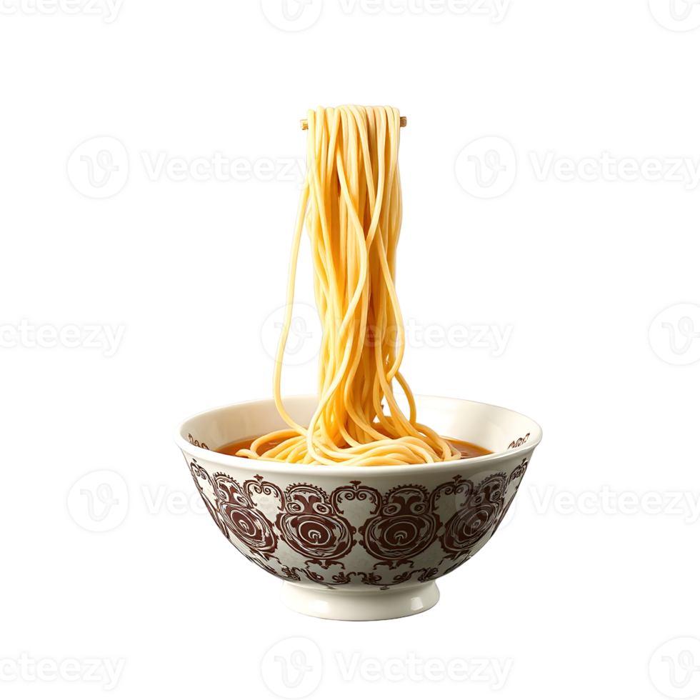 A bowl of spaghetti is shown on a black background png
