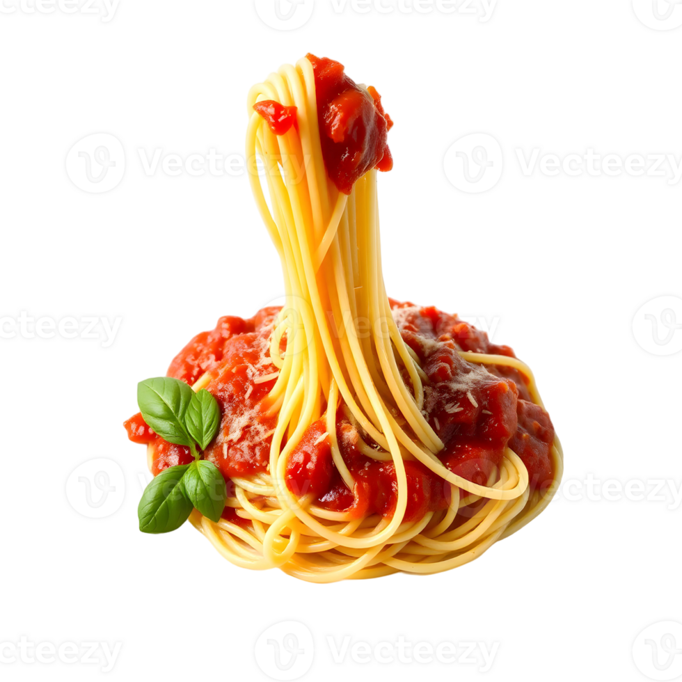 A spaghetti with tomato sauce on top of it png