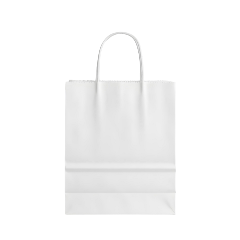White paper bag on black background png
