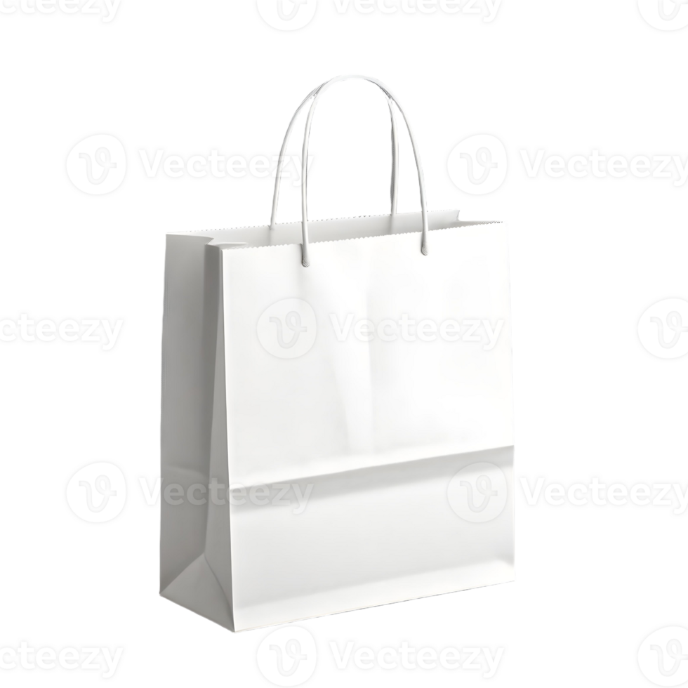 A white paper bag on a black background png