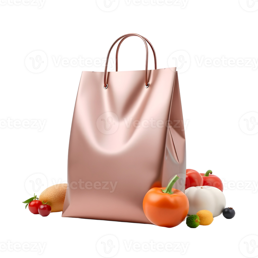A shopping bag with fruits and vegetables png