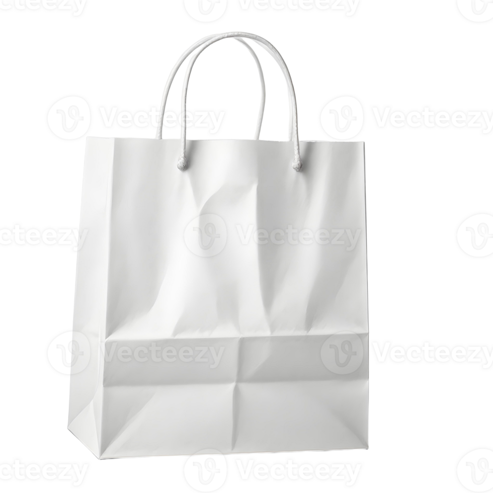 A white paper bag on a black background png