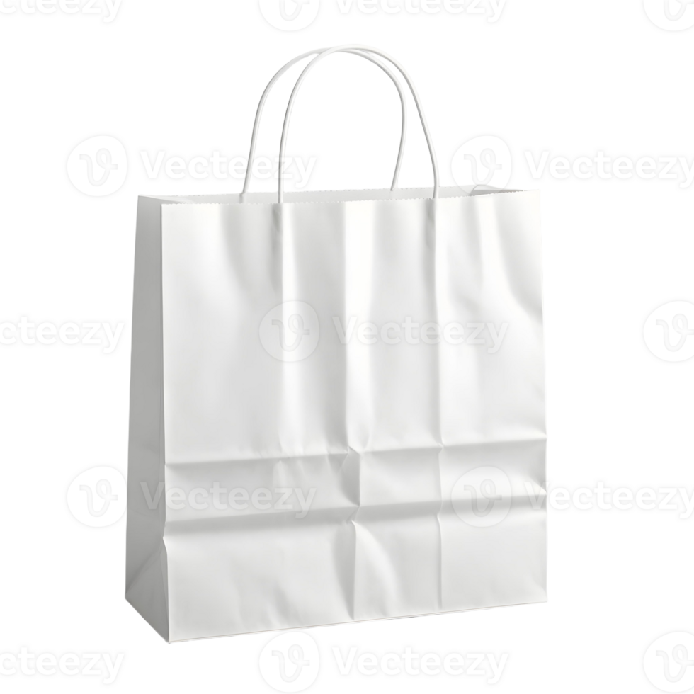 A white paper bag on a black background png