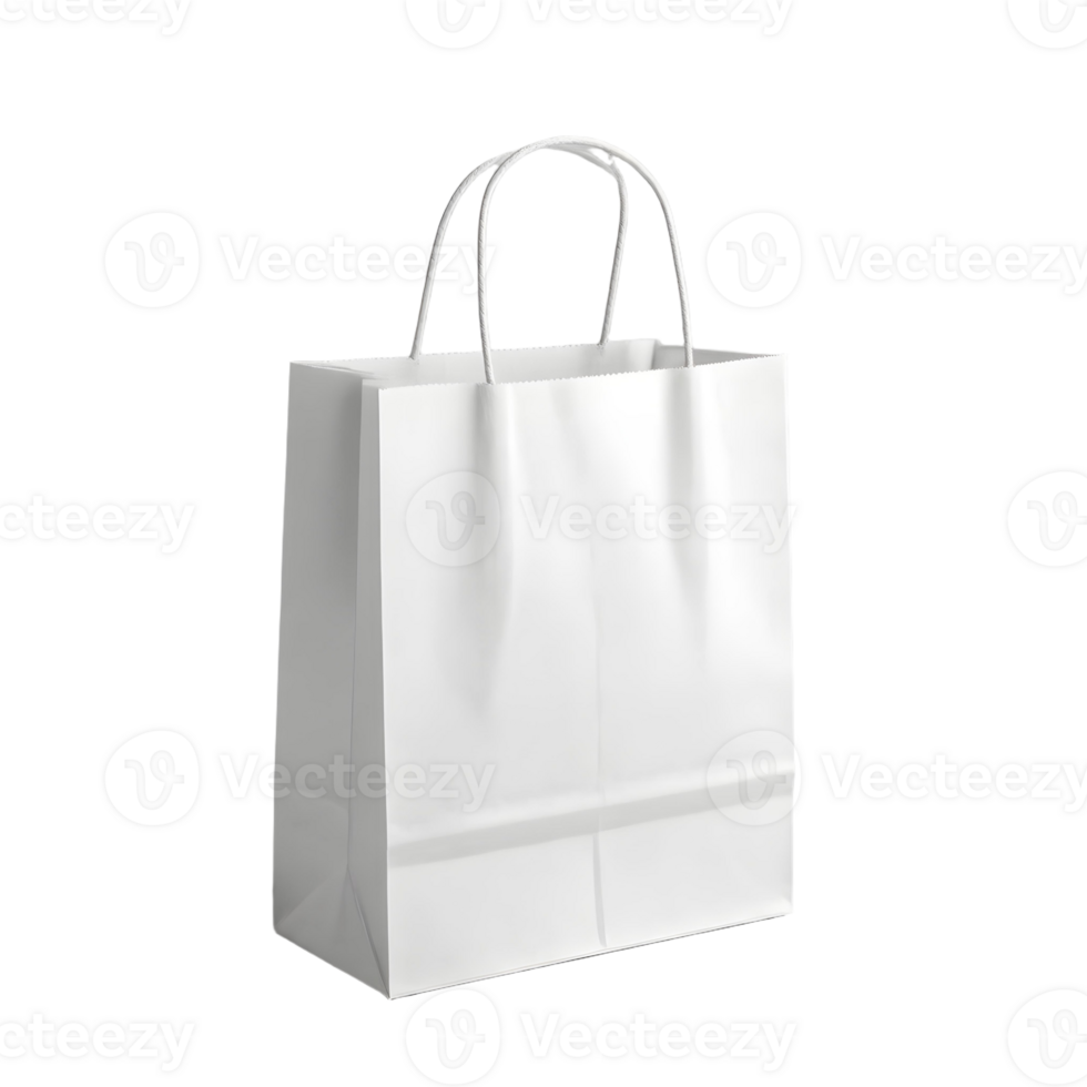 A white paper bag on a black background png