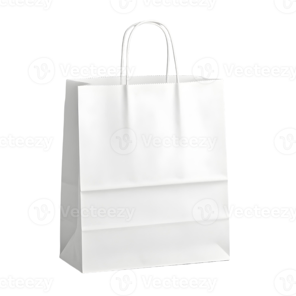 A white paper bag on a black background png