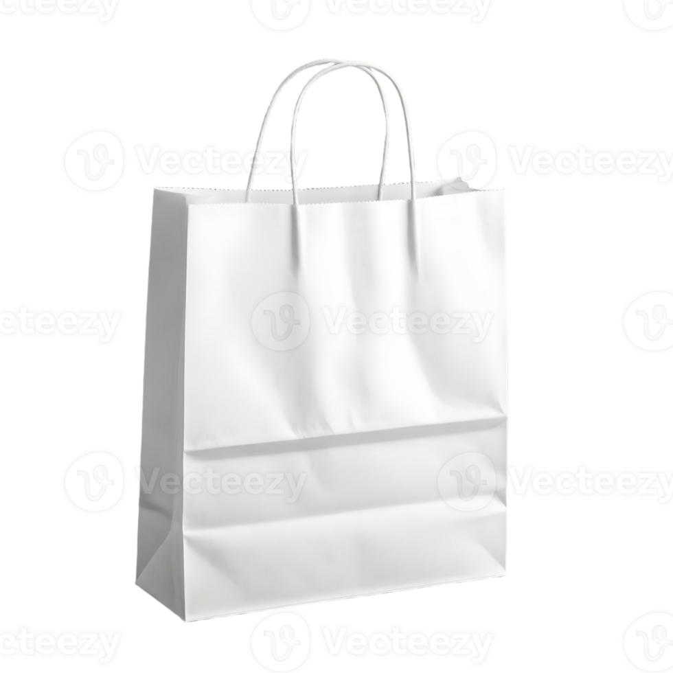White paper bag with handles png