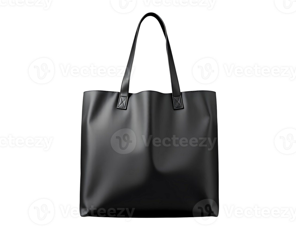 A black tote bag with a zipper closure png