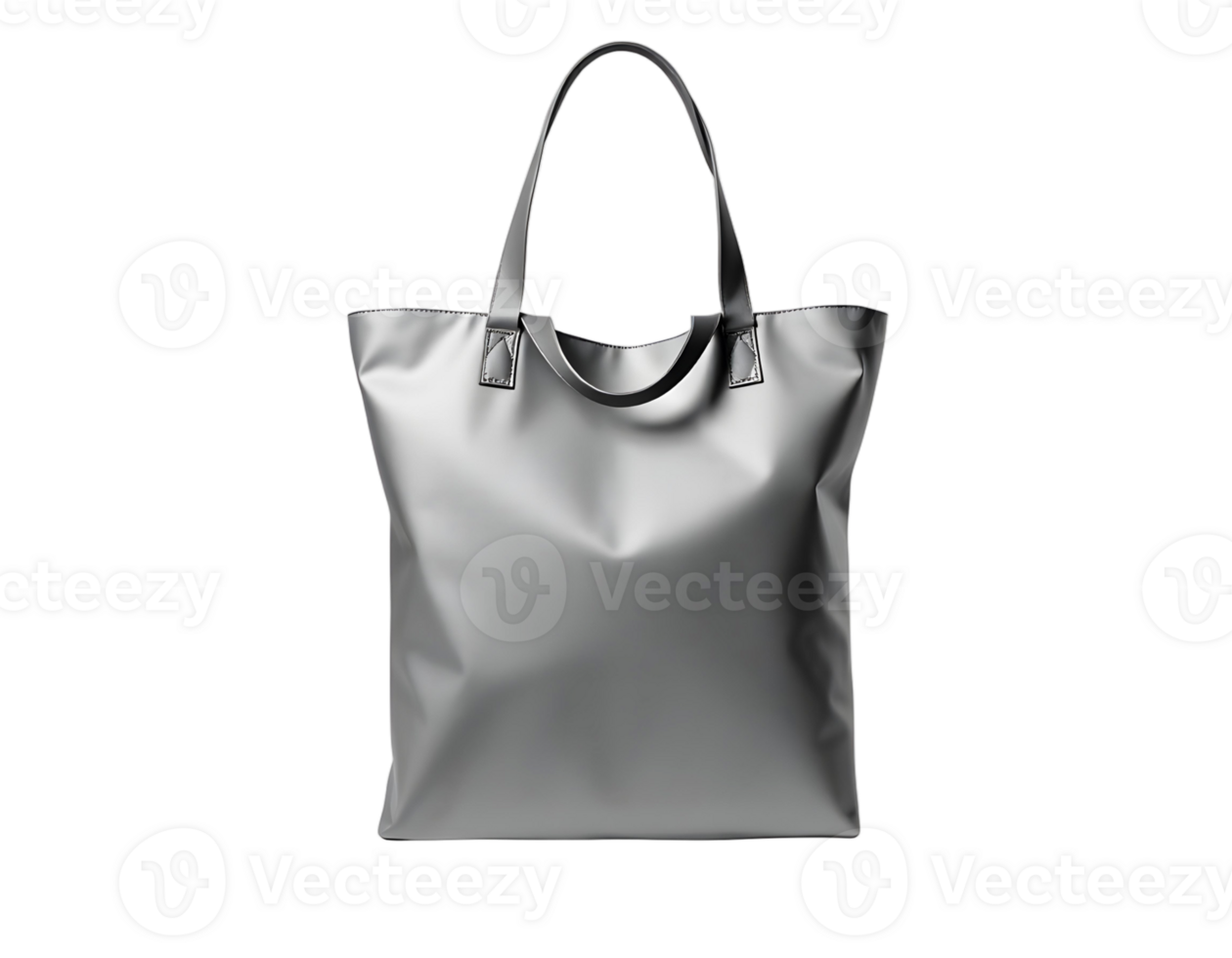 A silver tote bag on a black background png