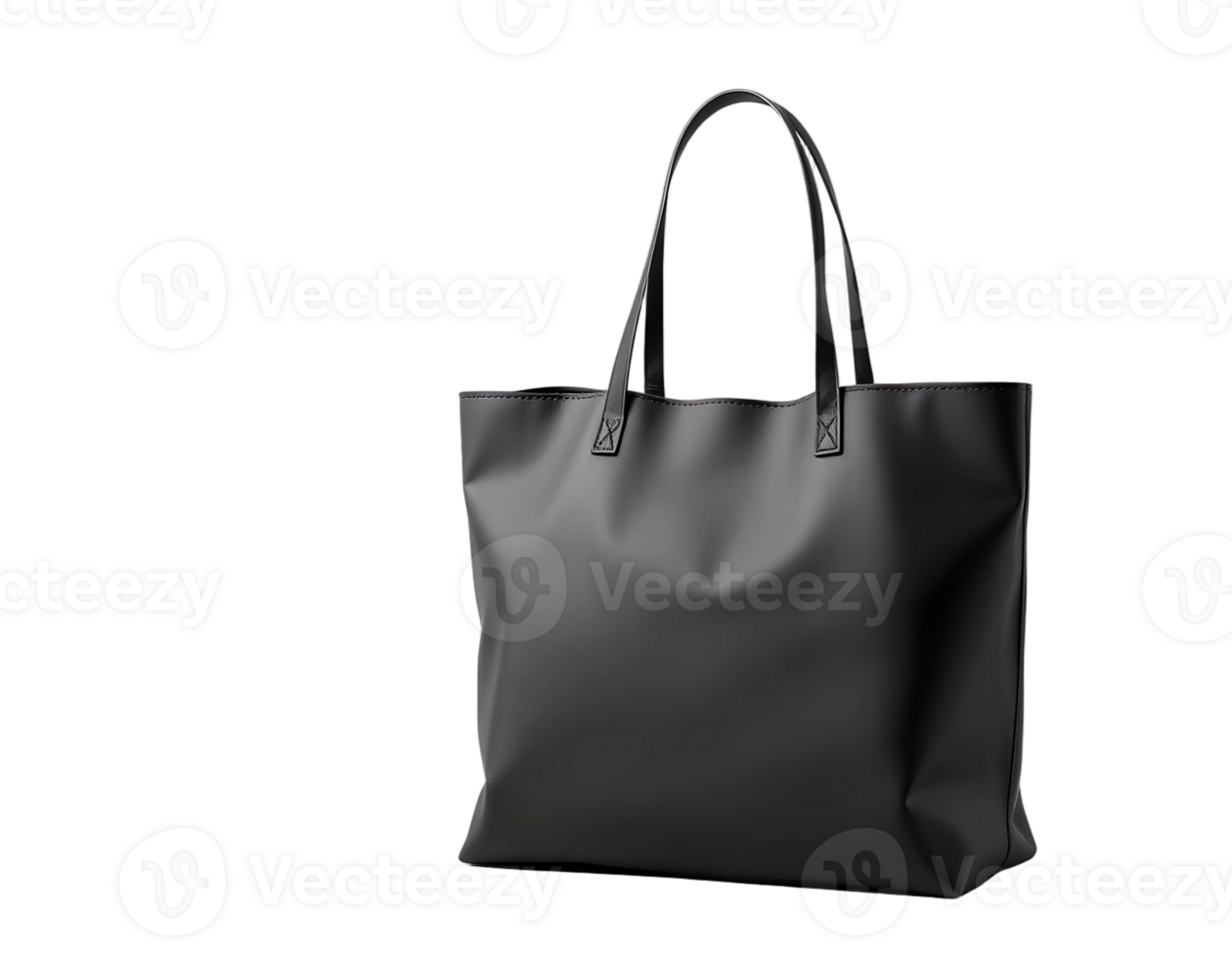 A black tote bag on a black background png