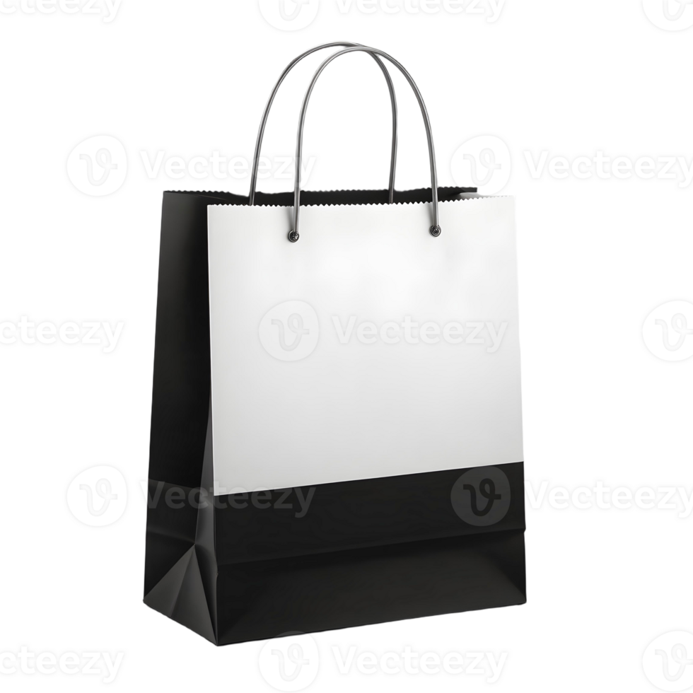 Black and white shopping bag png