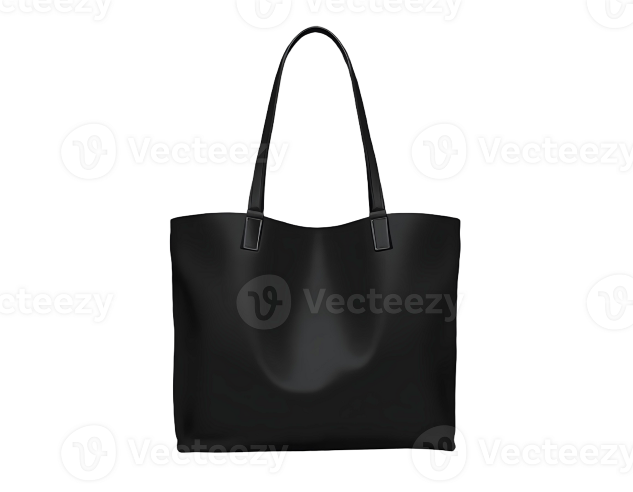 The black tote bag is shown on a black background png