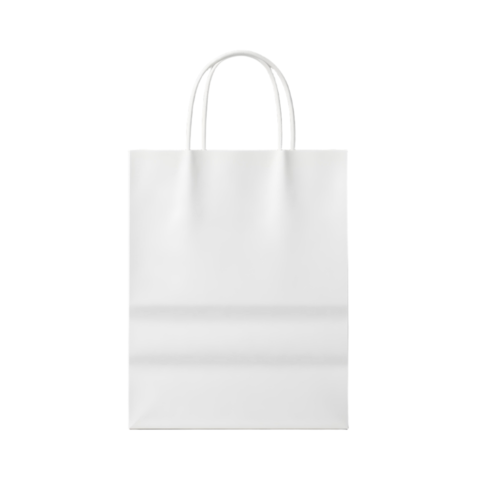 White paper bag on black background png