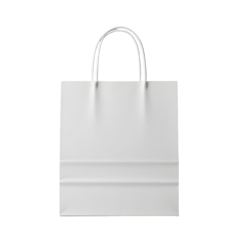 White paper bag on black background png