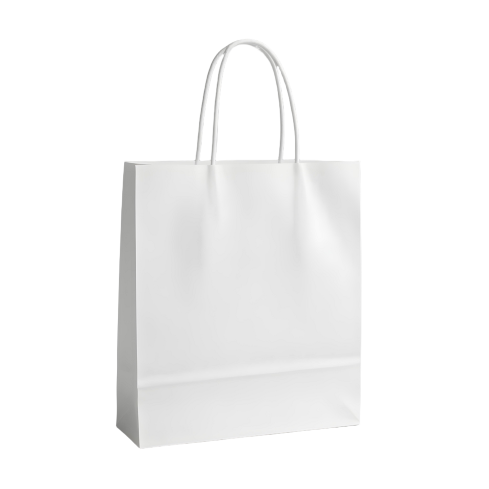 A white paper bag on a black background png