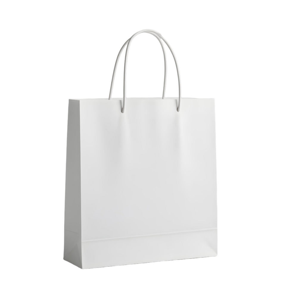 A white paper bag on a black background png
