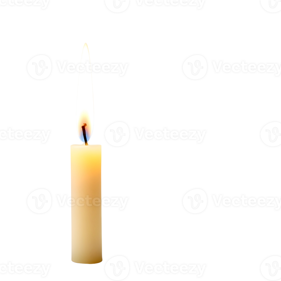 A single candle is lit on a black background png