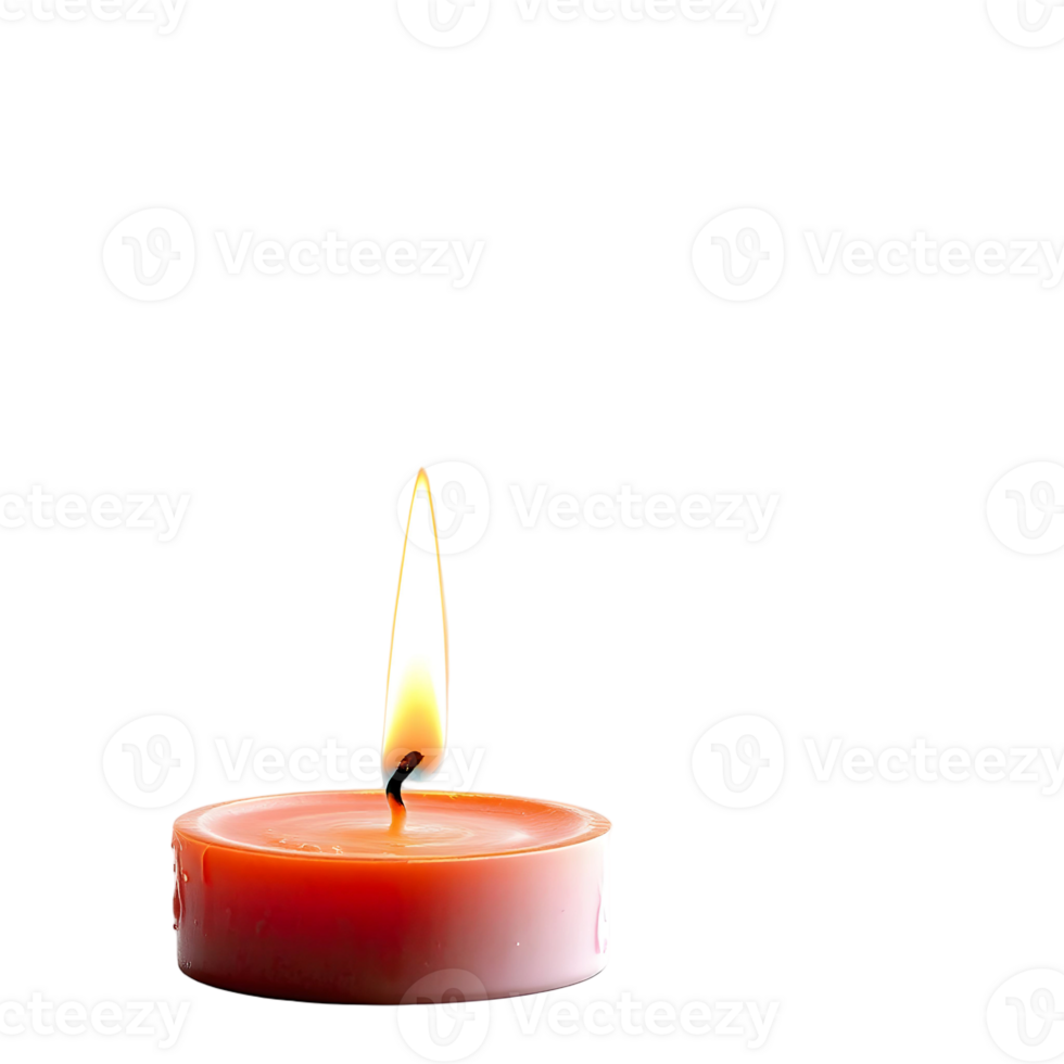 A single red candle is lit on a black background png