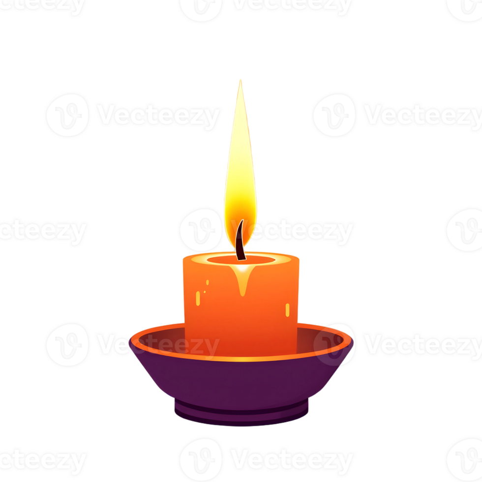 A candle is lit in a bowl on a black background png