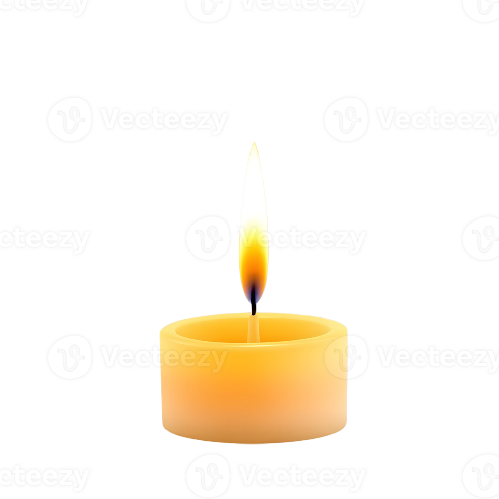 A single yellow candle is lit on a black background png