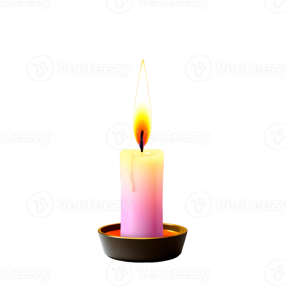 A pink candle is lit on a black background png