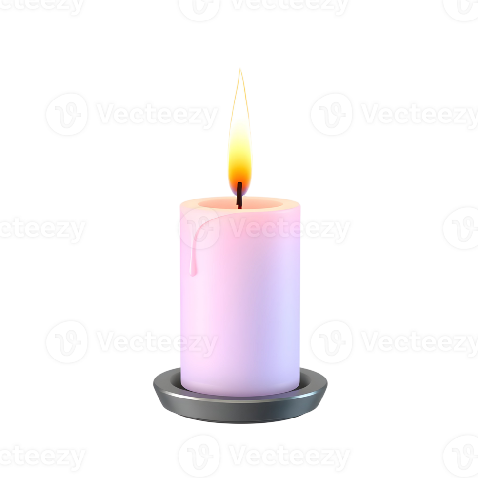 A pink candle is lit on a black background png