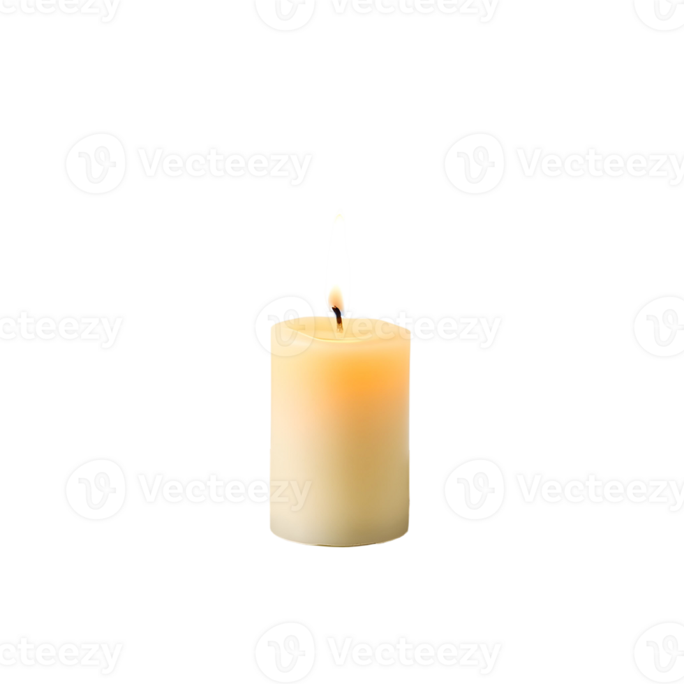A single candle is lit on a black background png