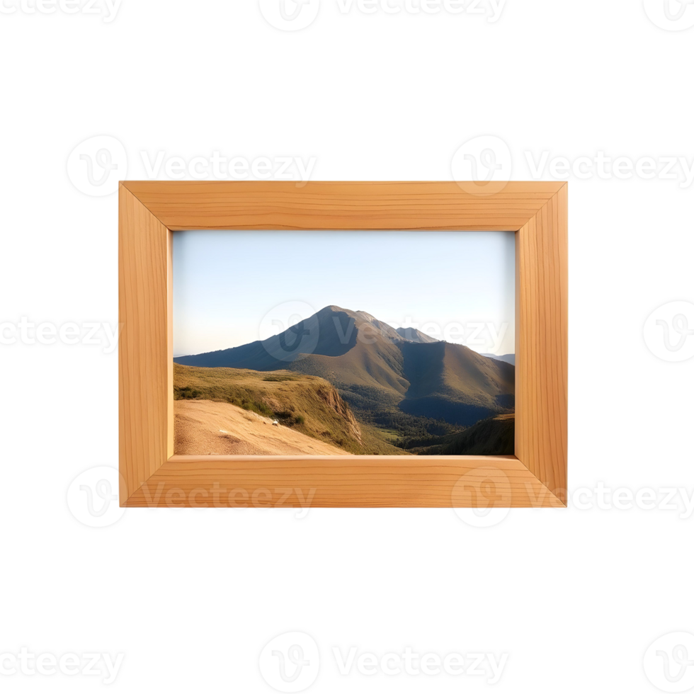A picture frame with a mountain in the background png