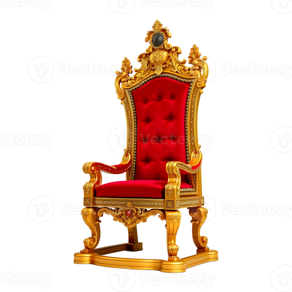 Golden throne isolated on black background png